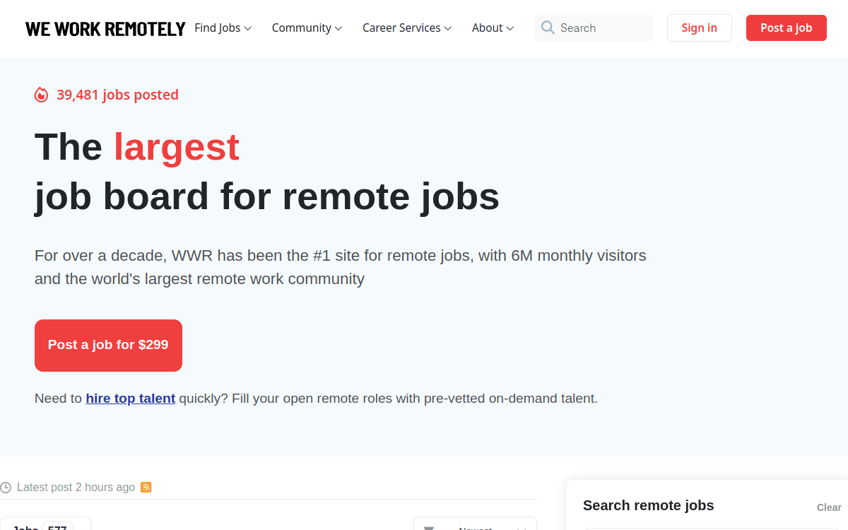 We Work Remotely screenshot 1