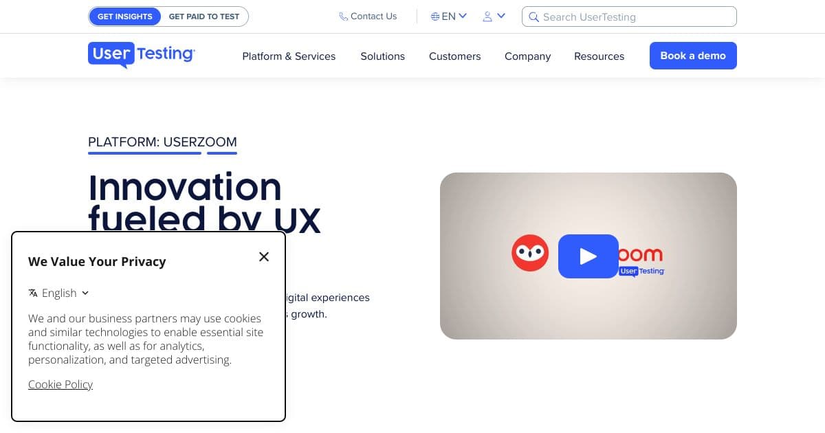 UserZoom screenshot 1
