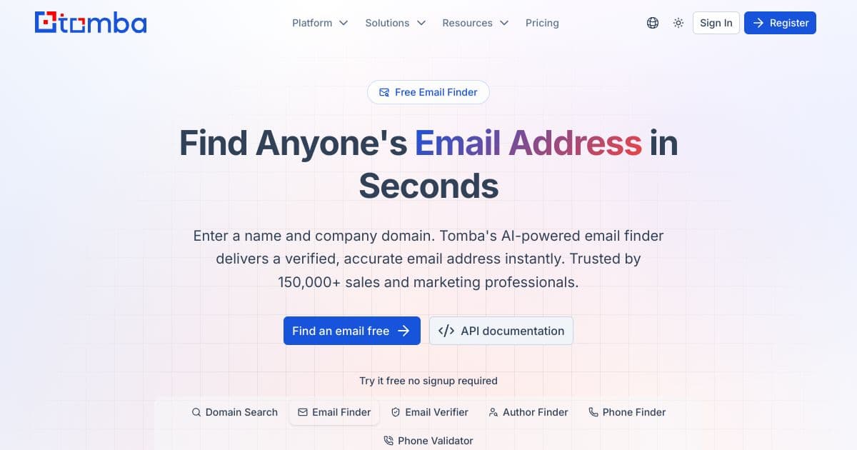 Tomba.io Email Finder screenshot 1