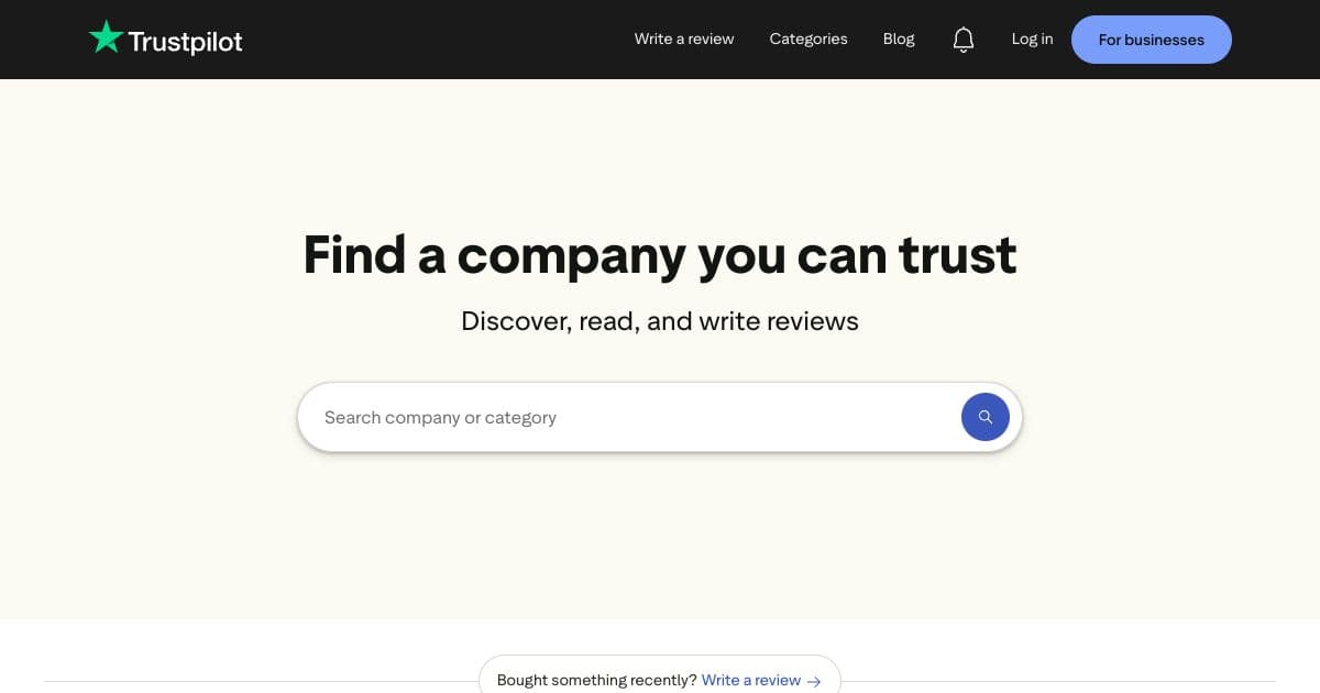 TrustPilot screenshot 1