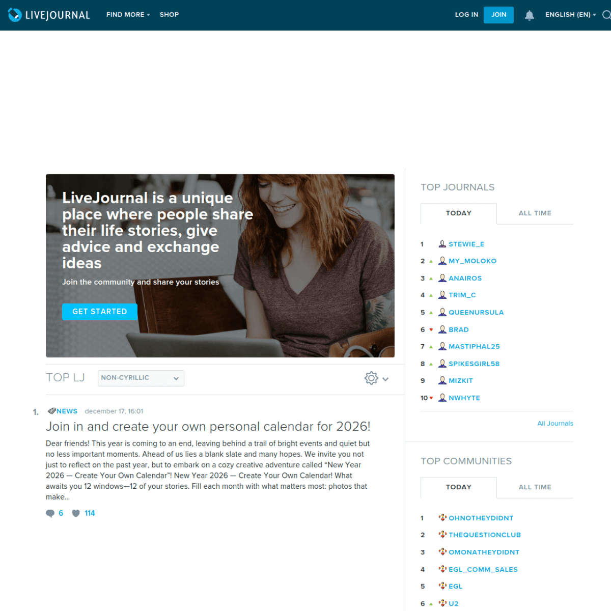 LiveJournal screenshot 1