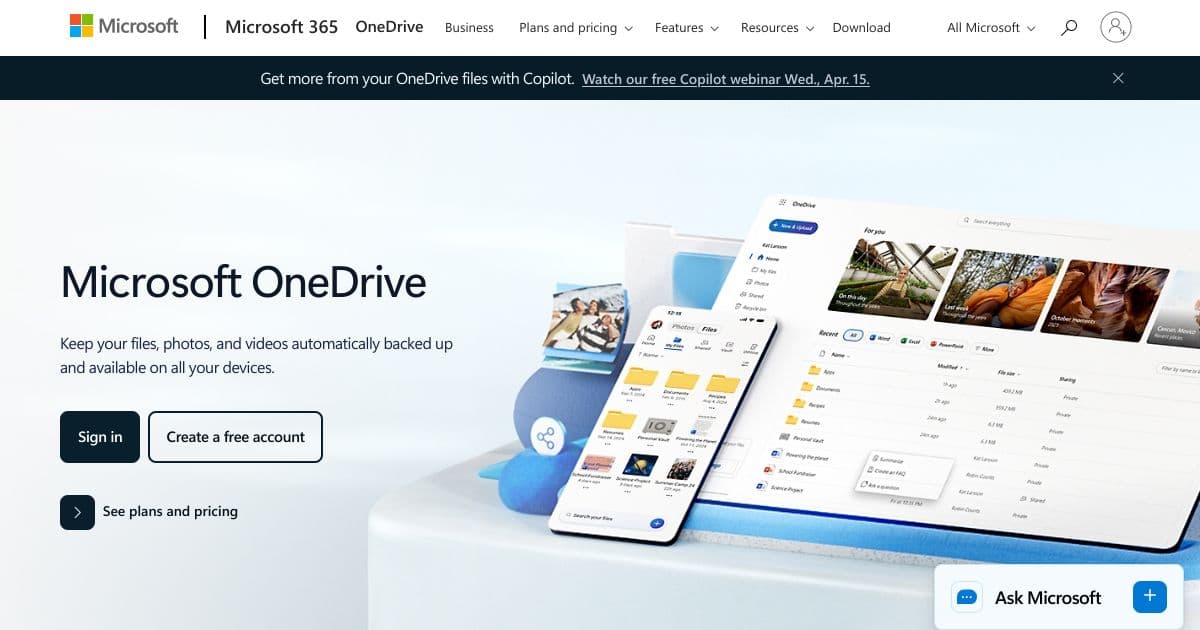OneDrive screenshot 1