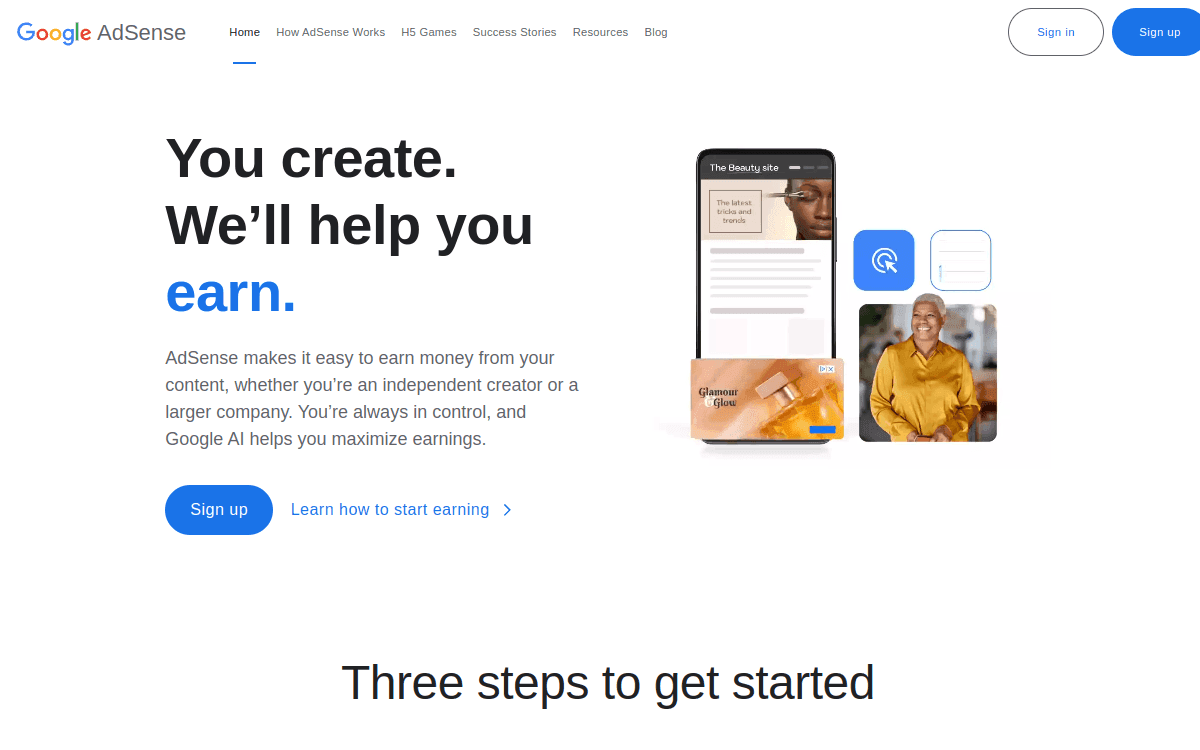 Google Adsense screenshot 1