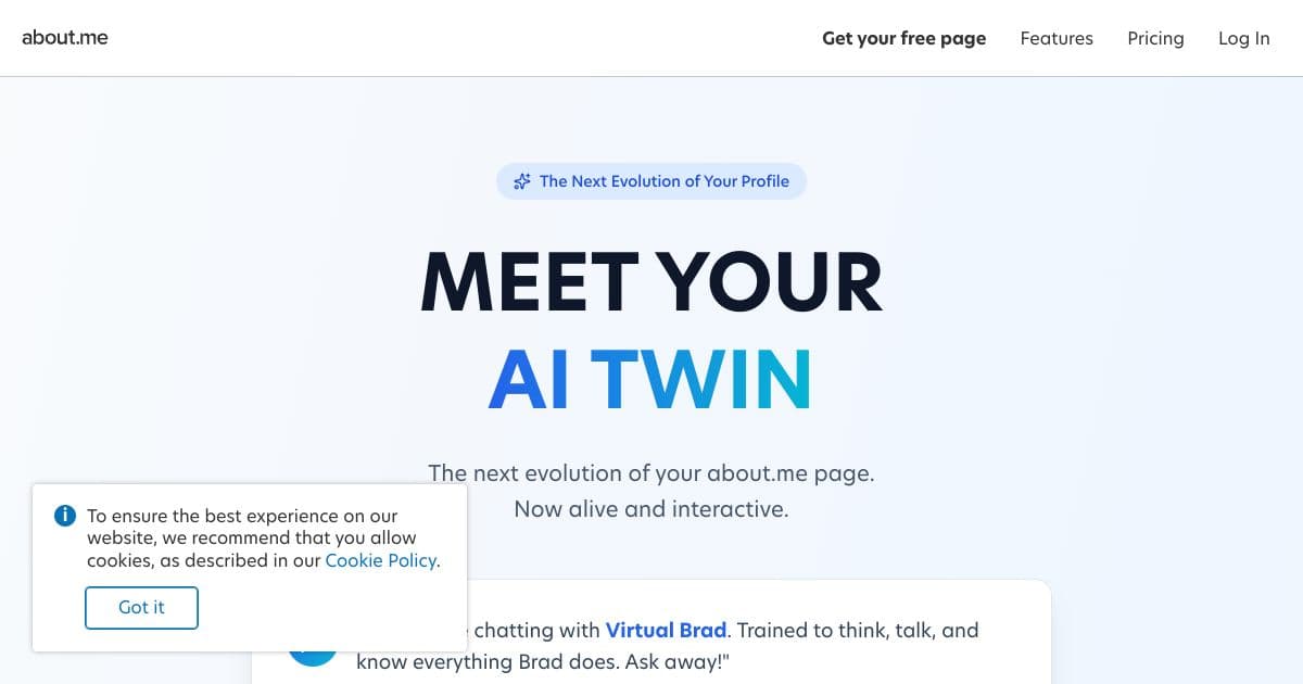 About.me screenshot 1