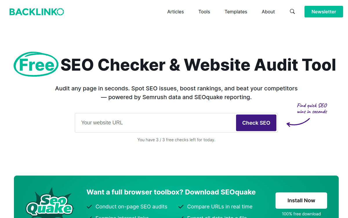 SEOQuake screenshot 1