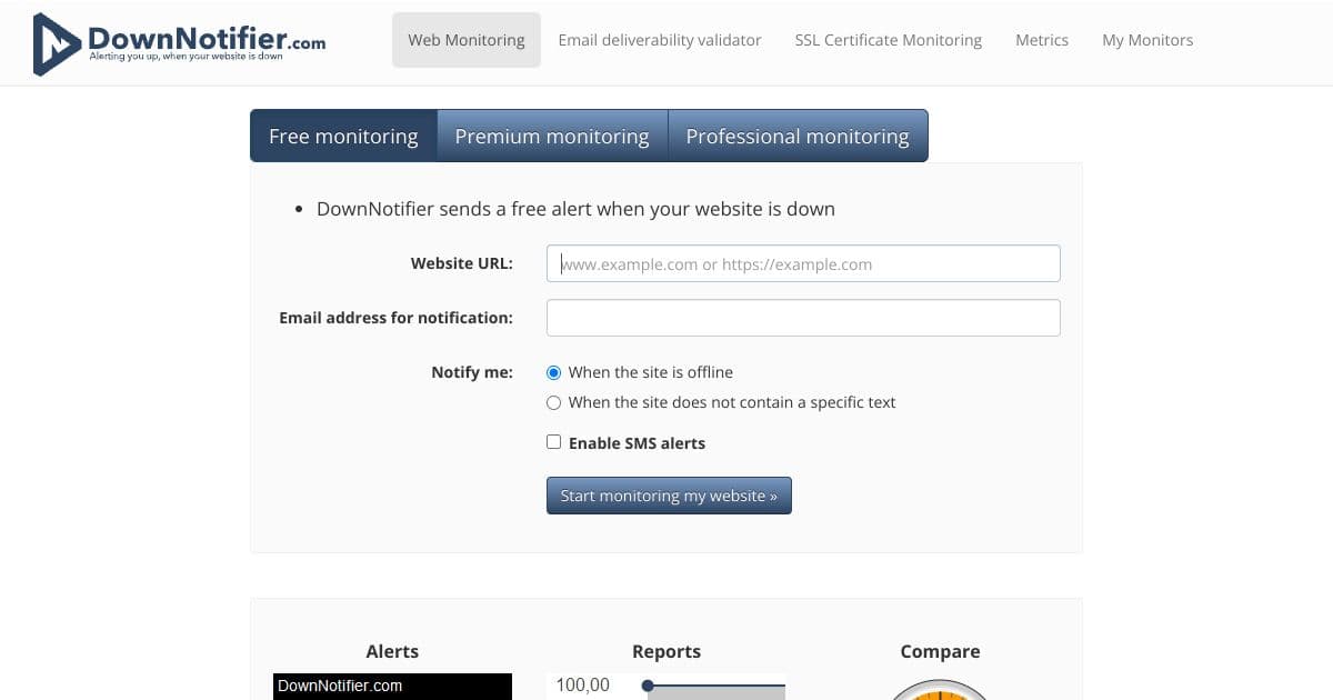 DownNotifier screenshot 1