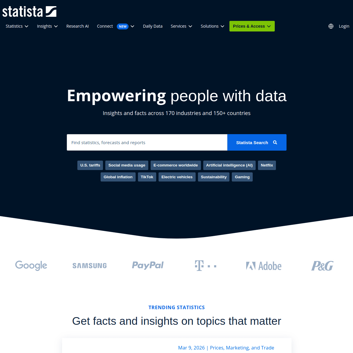 Statista screenshot 1