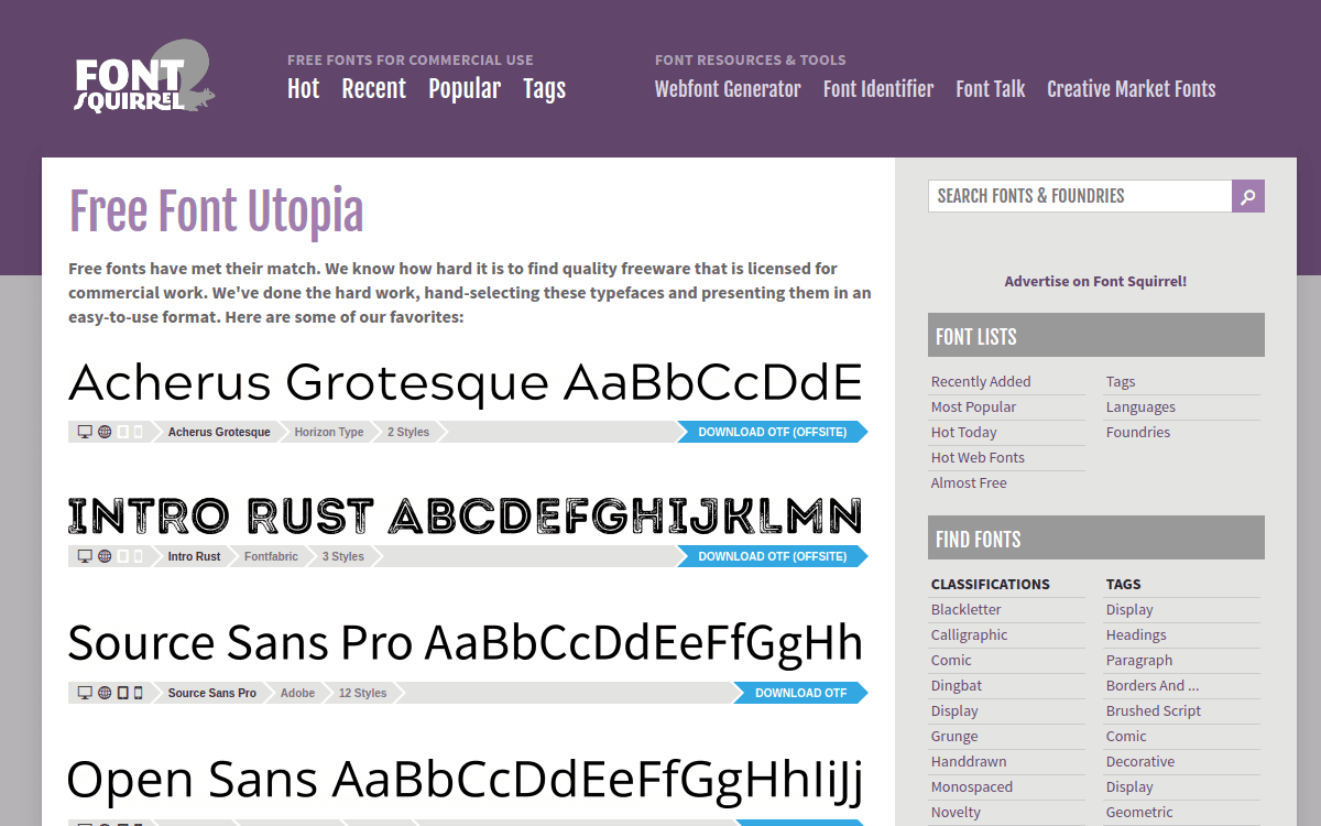 Font Squirrel screenshot 1