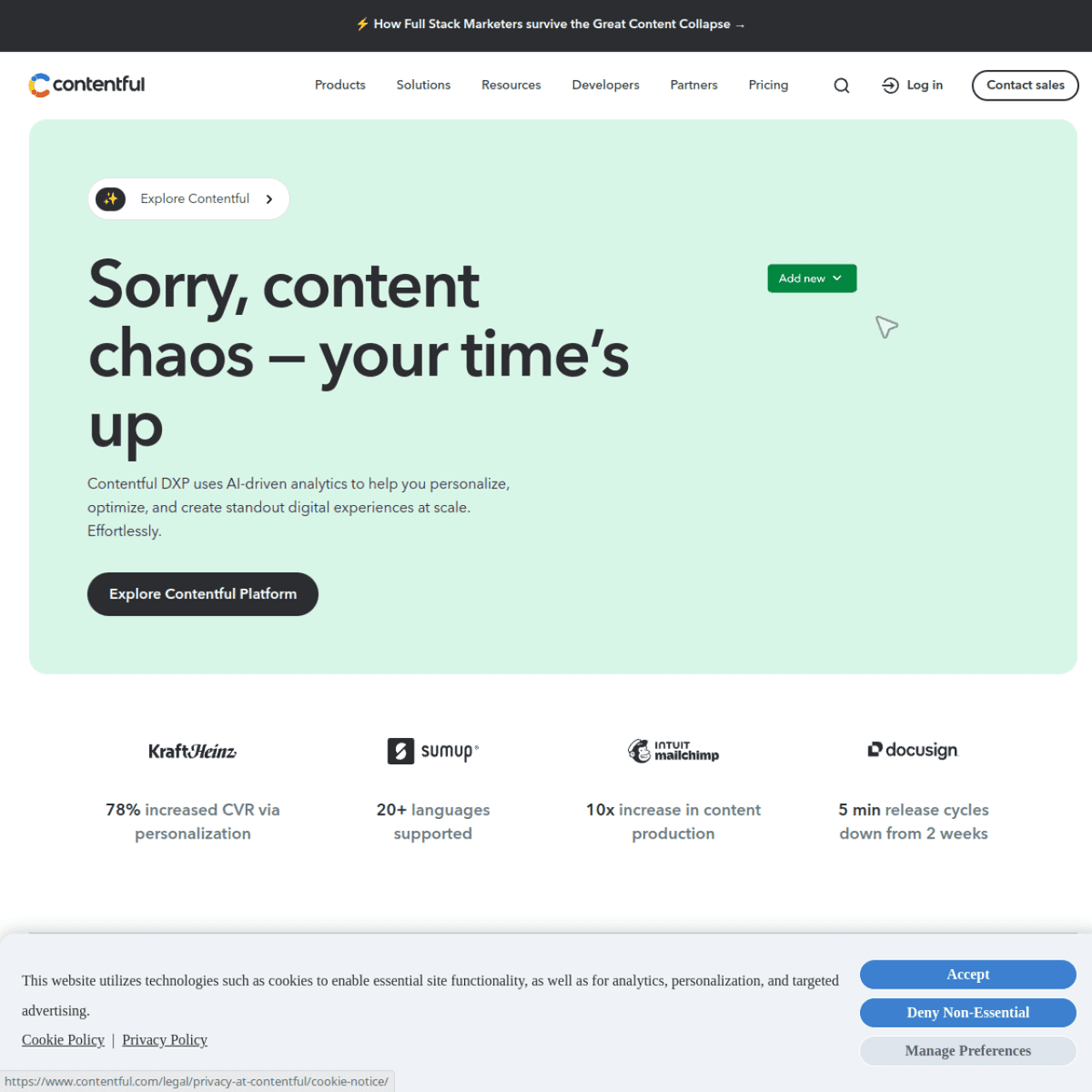 Contentful screenshot 1