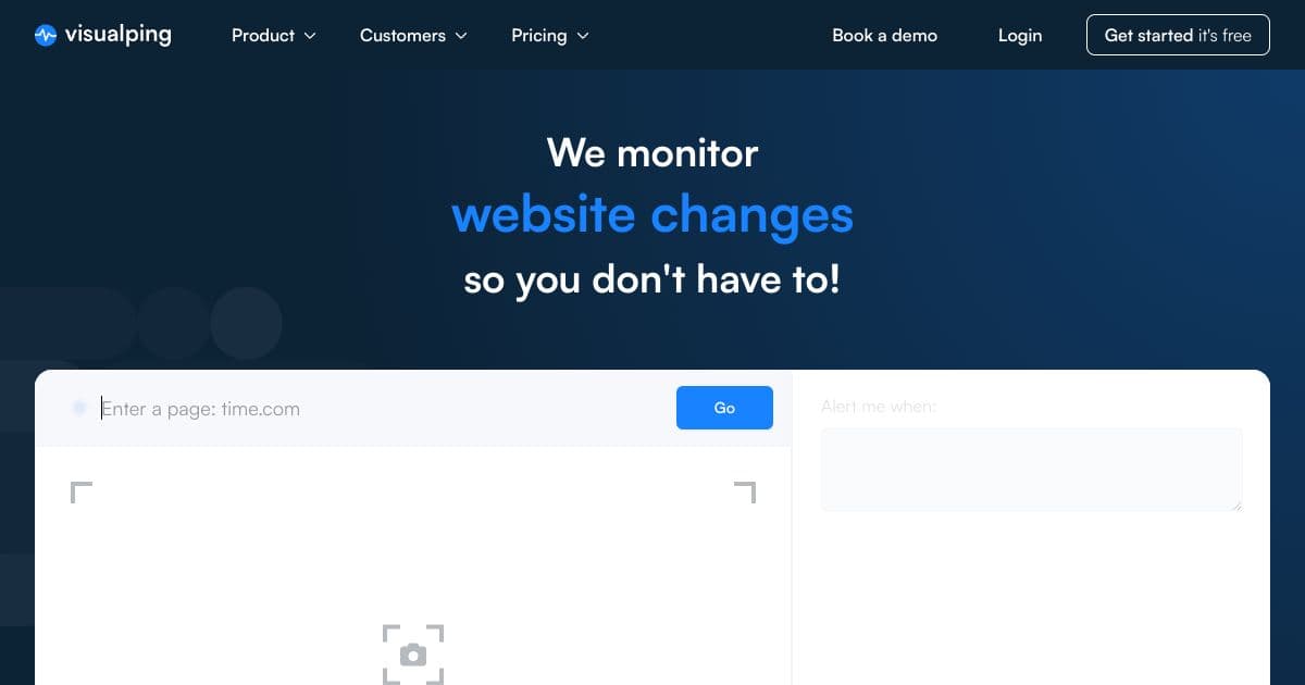 VisualPing screenshot 1