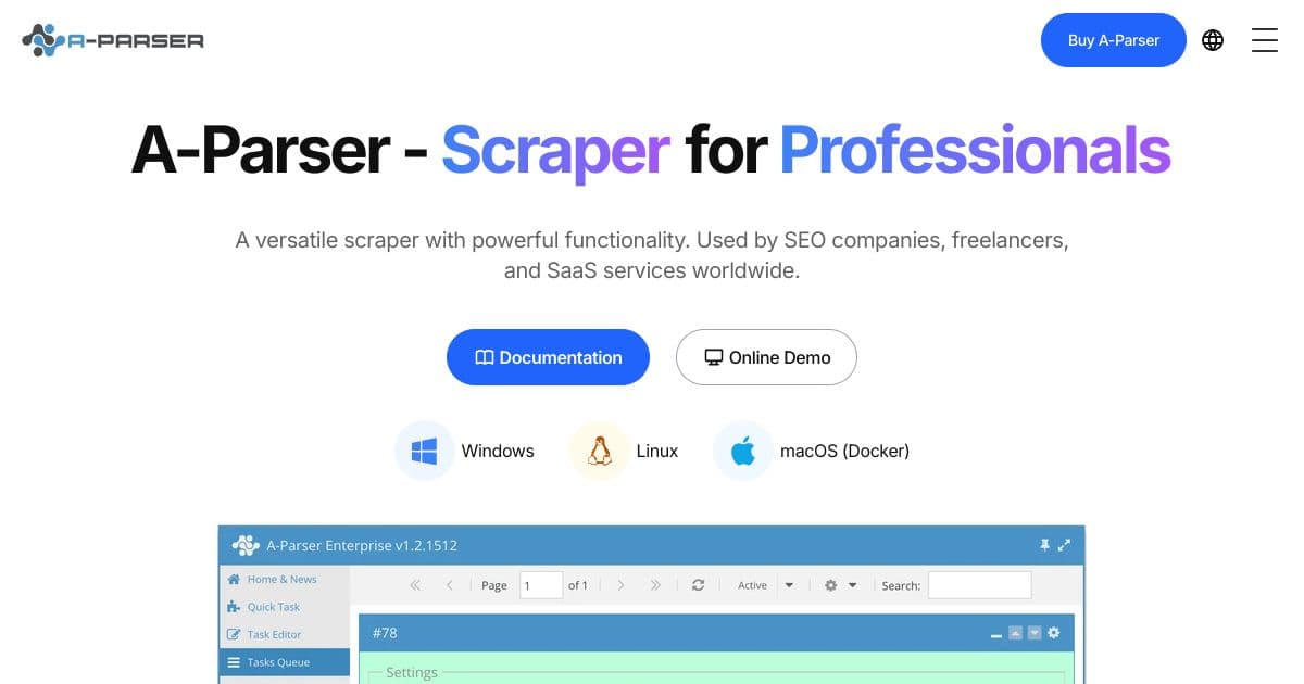 A-Parser screenshot 1