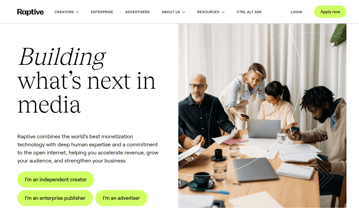 Raptive screenshot 1