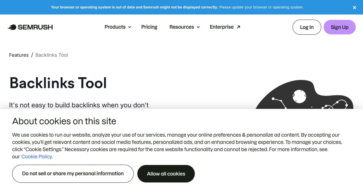 SEMrush Backlinks screenshot 1