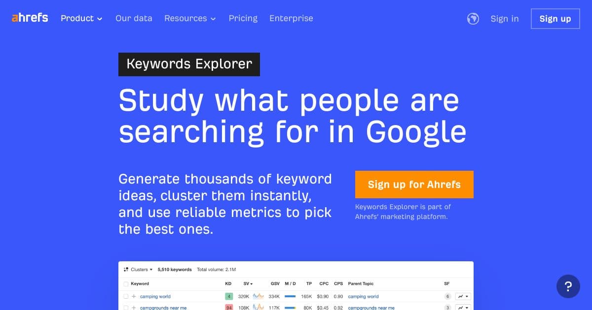 Ahrefs Keyword Explorer screenshot 1