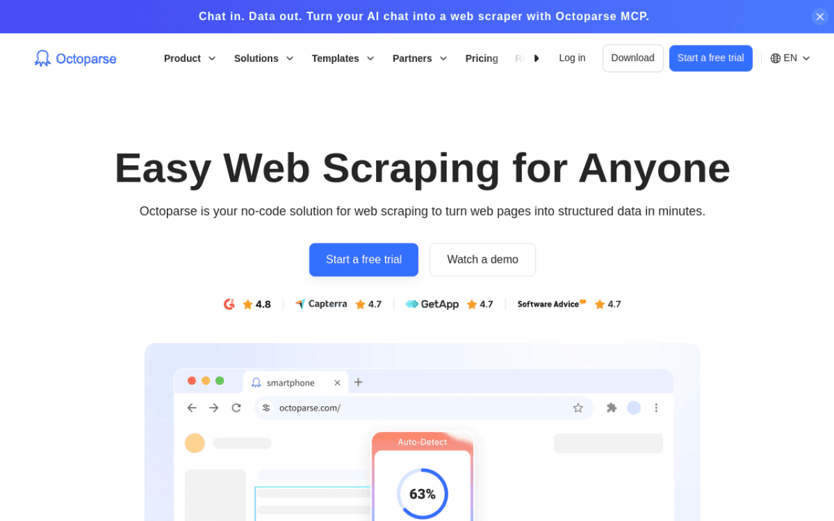 Octoparse screenshot 1