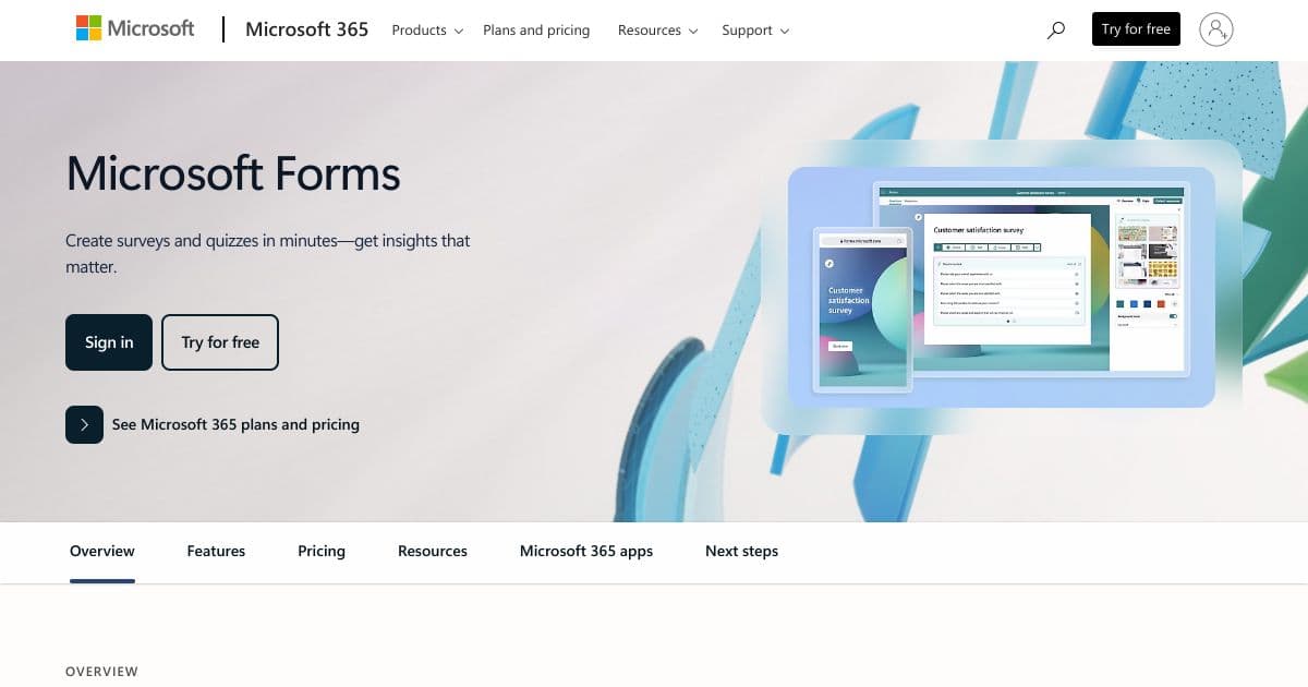 Microsoft Forms screenshot 1