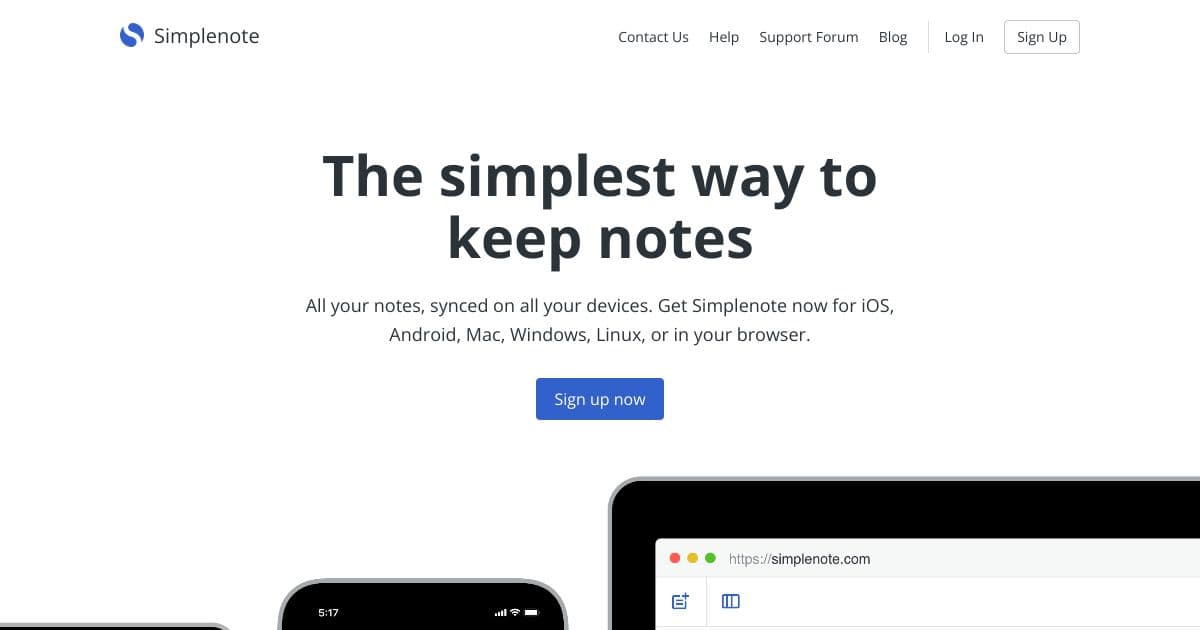 Simplenote screenshot 1