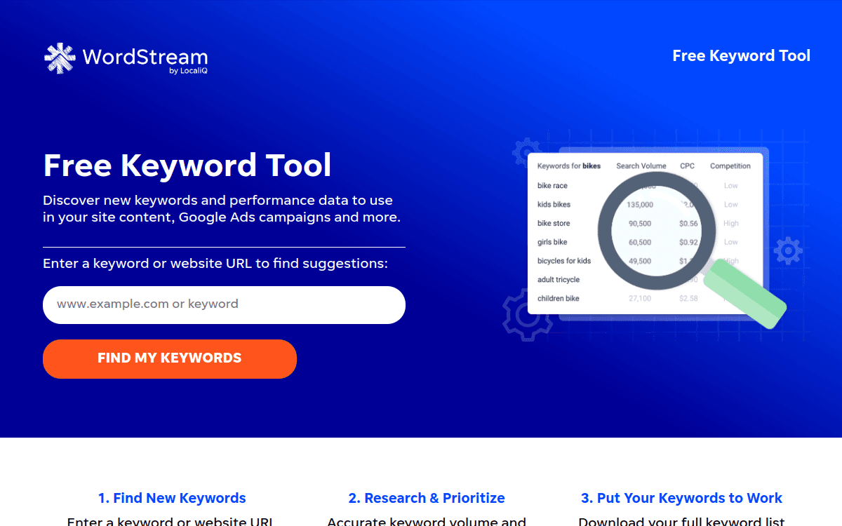 WordStream Keyword Tool screenshot 1