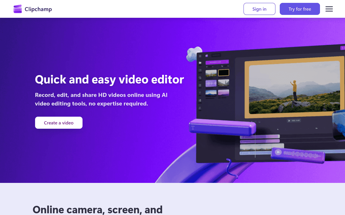 Clipchamp screenshot 1