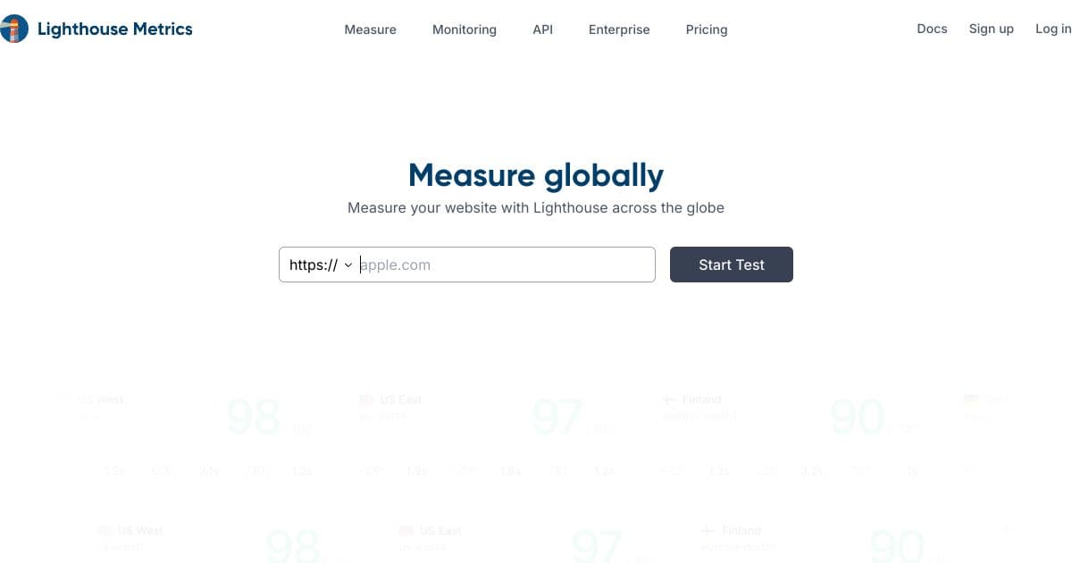 Lighthouse Metrics screenshot 1