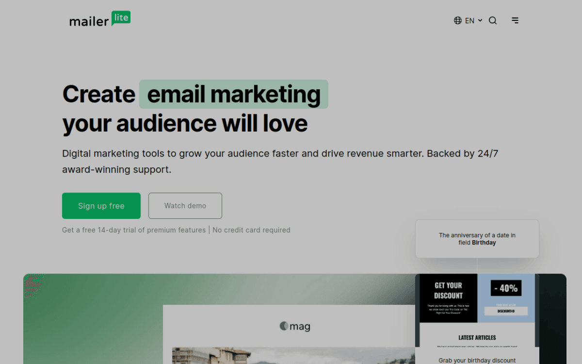 MailerLite screenshot 1