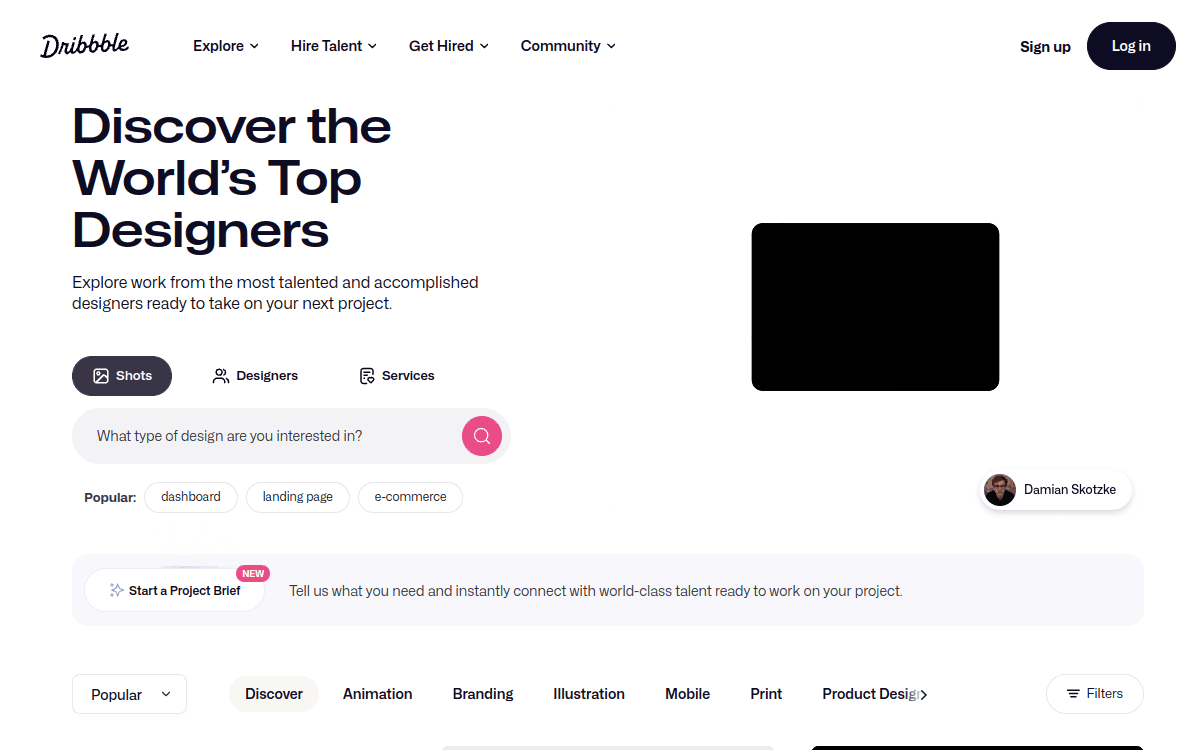 Dribbble screenshot 1