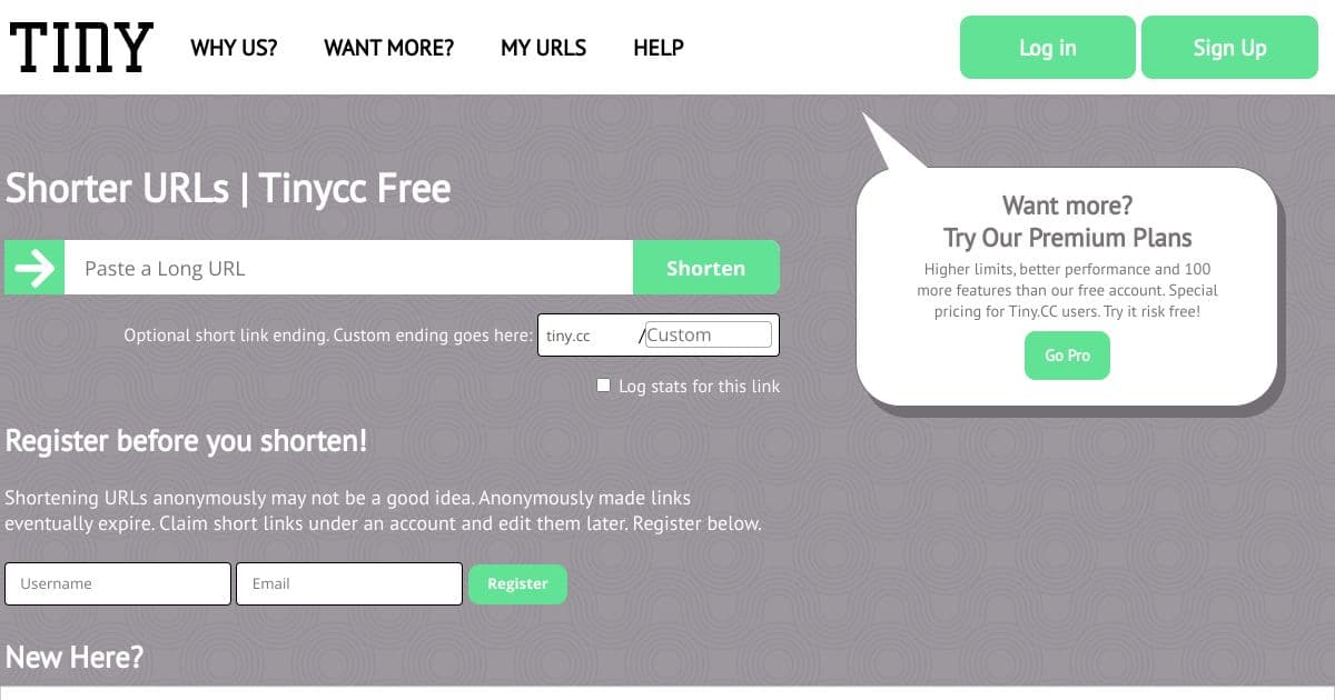 Tiny.cc screenshot 1