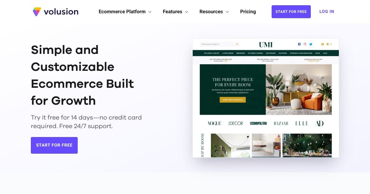 Volusion screenshot 1