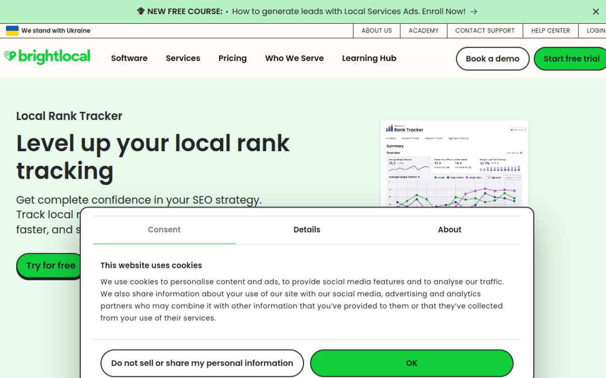 BrightLocal Local Rank Tracker screenshot 1