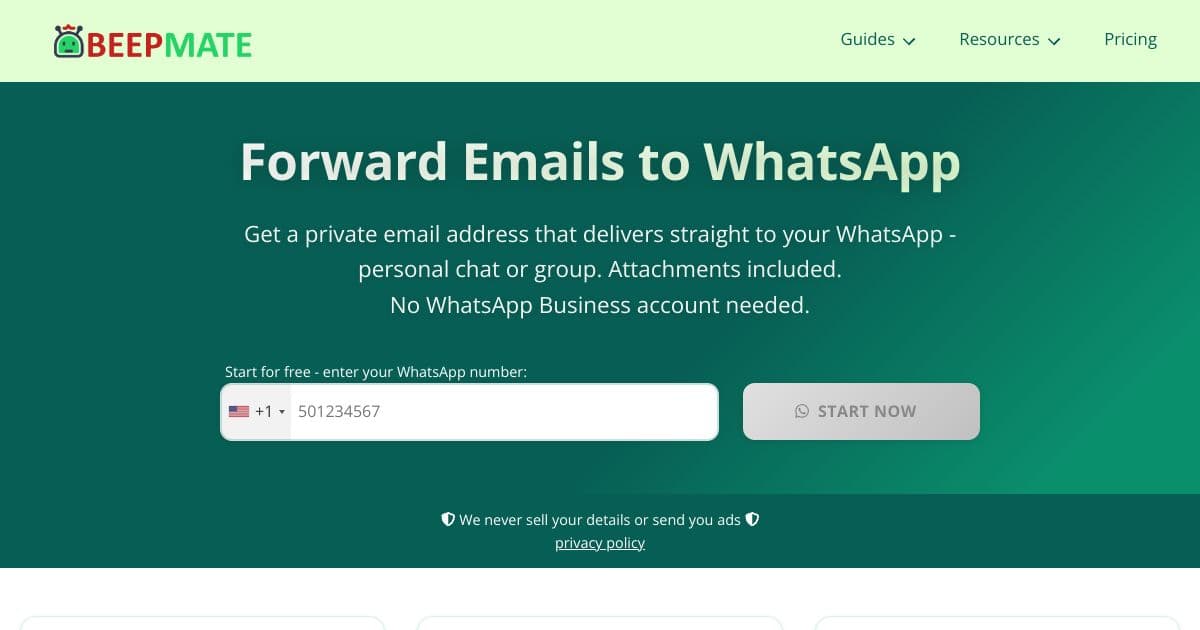 BeepMate - Email to WhatsApp screenshot 1
