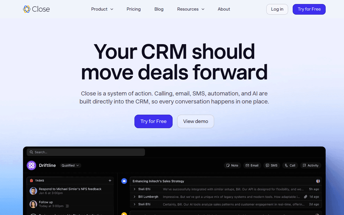 Close.com screenshot 1