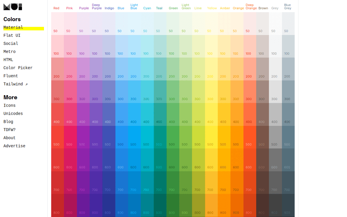 Material Design Color Palette screenshot 1