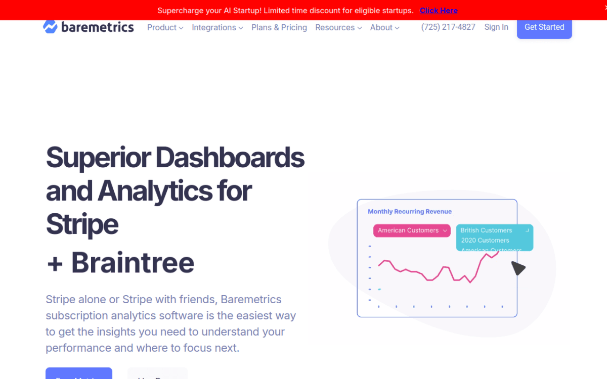 BareMetrics screenshot 1