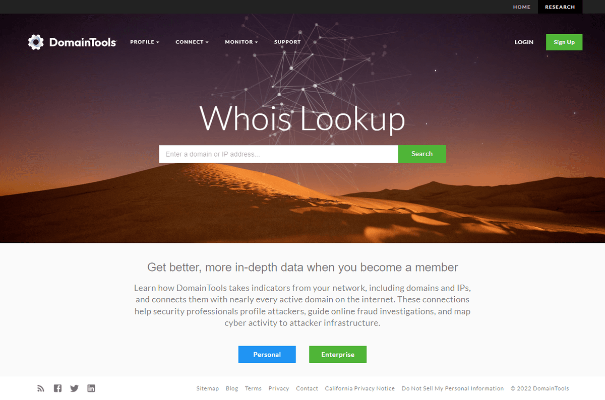 DomainTools Whois screenshot 1
