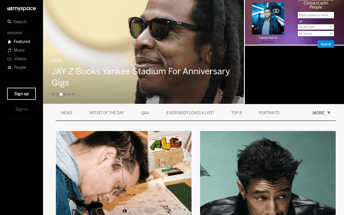 Myspace screenshot 1