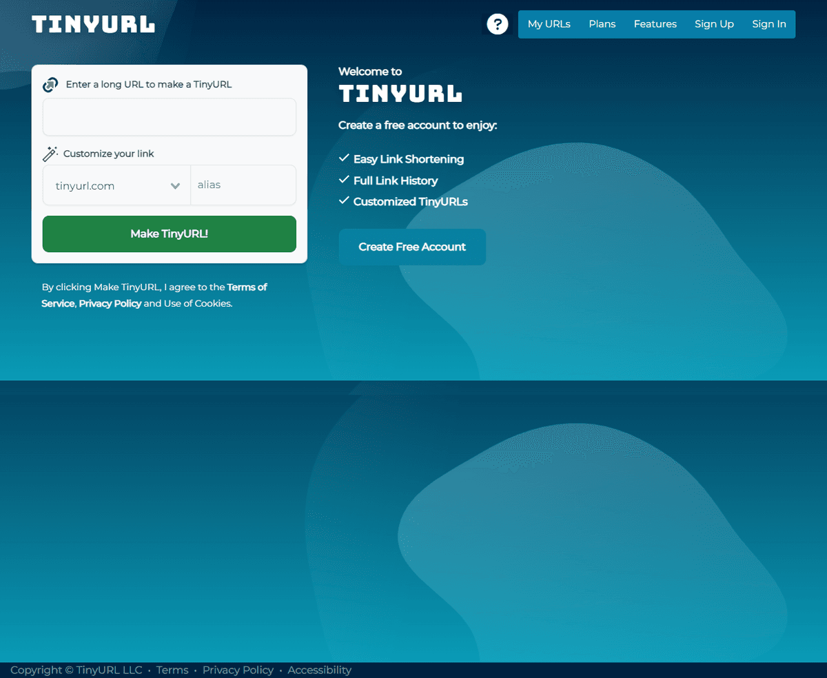 TinyURL screenshot 1