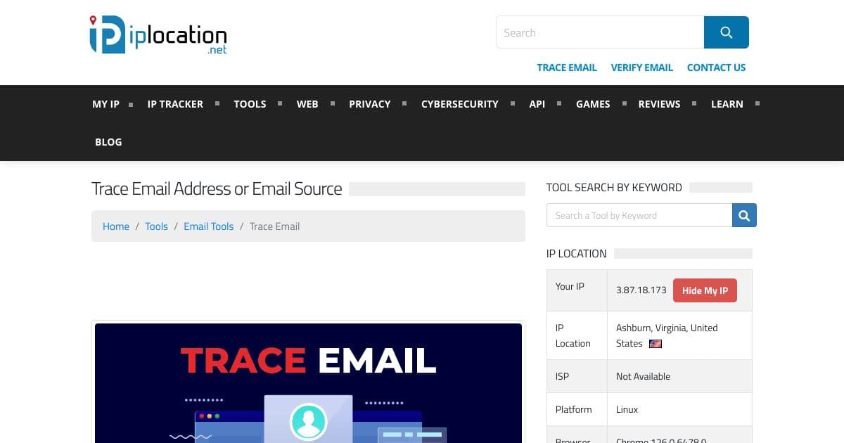 IPLocation Trace Email Source screenshot 1