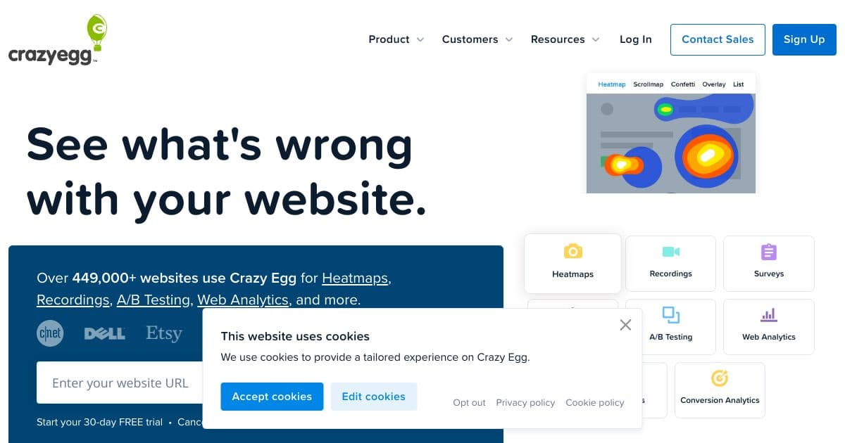 CrazyEgg screenshot 1