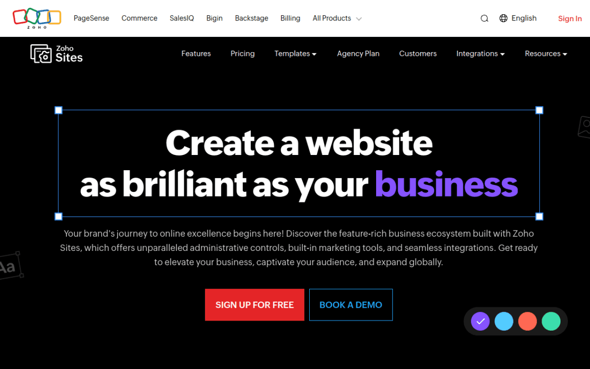 ZohoSites screenshot 1