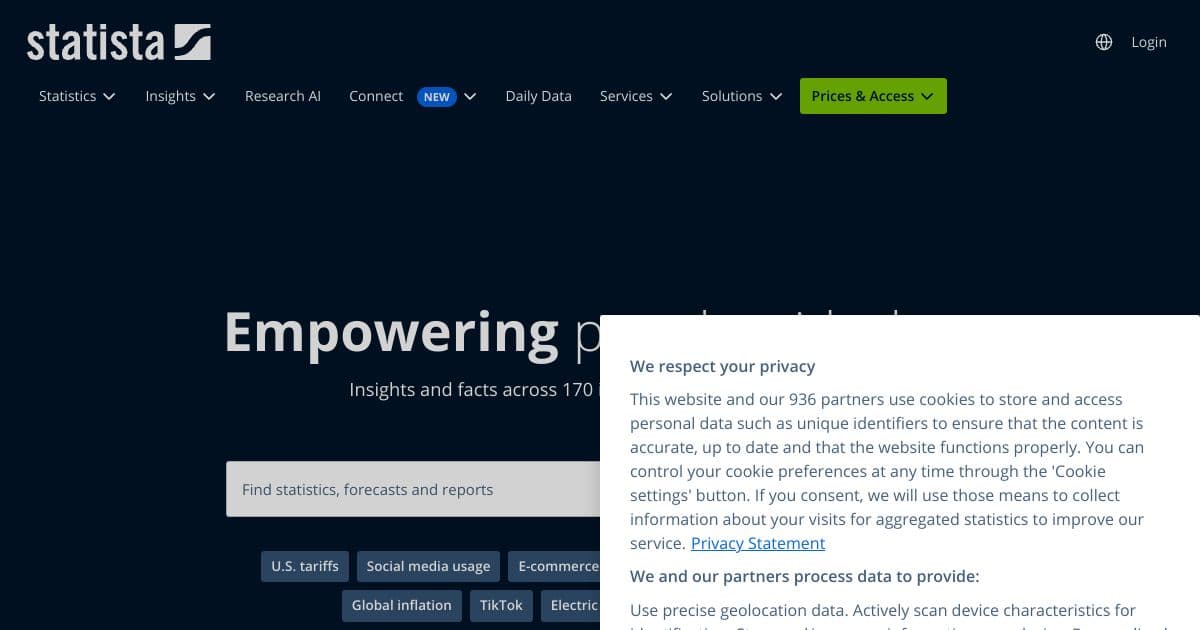 Statista screenshot 1