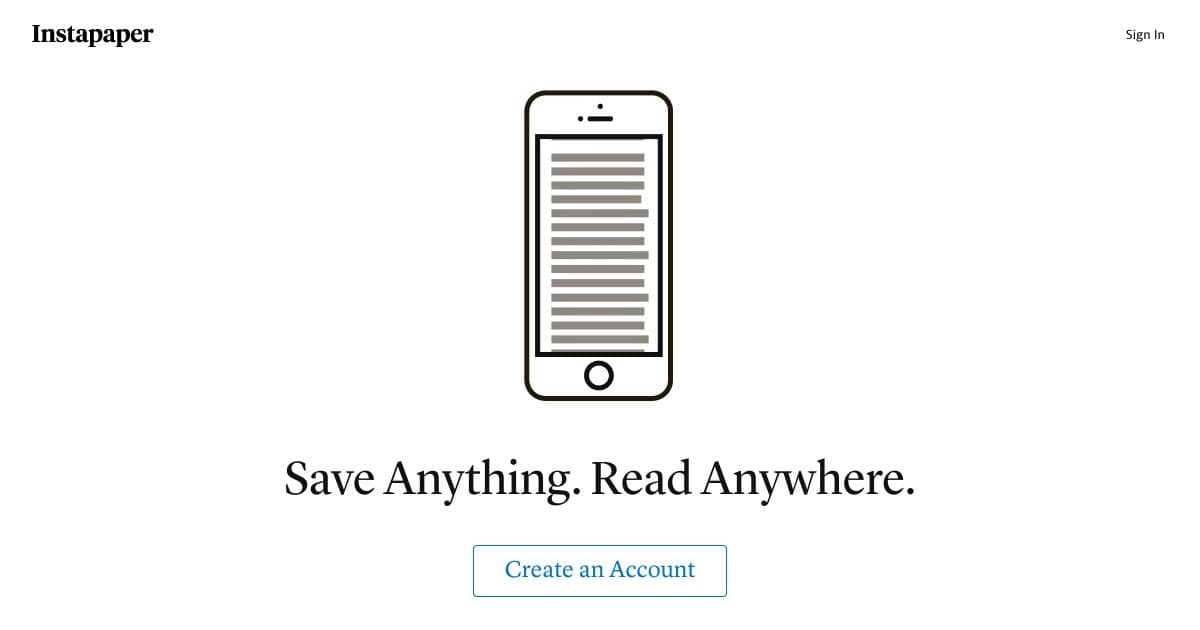 Instapaper screenshot 1